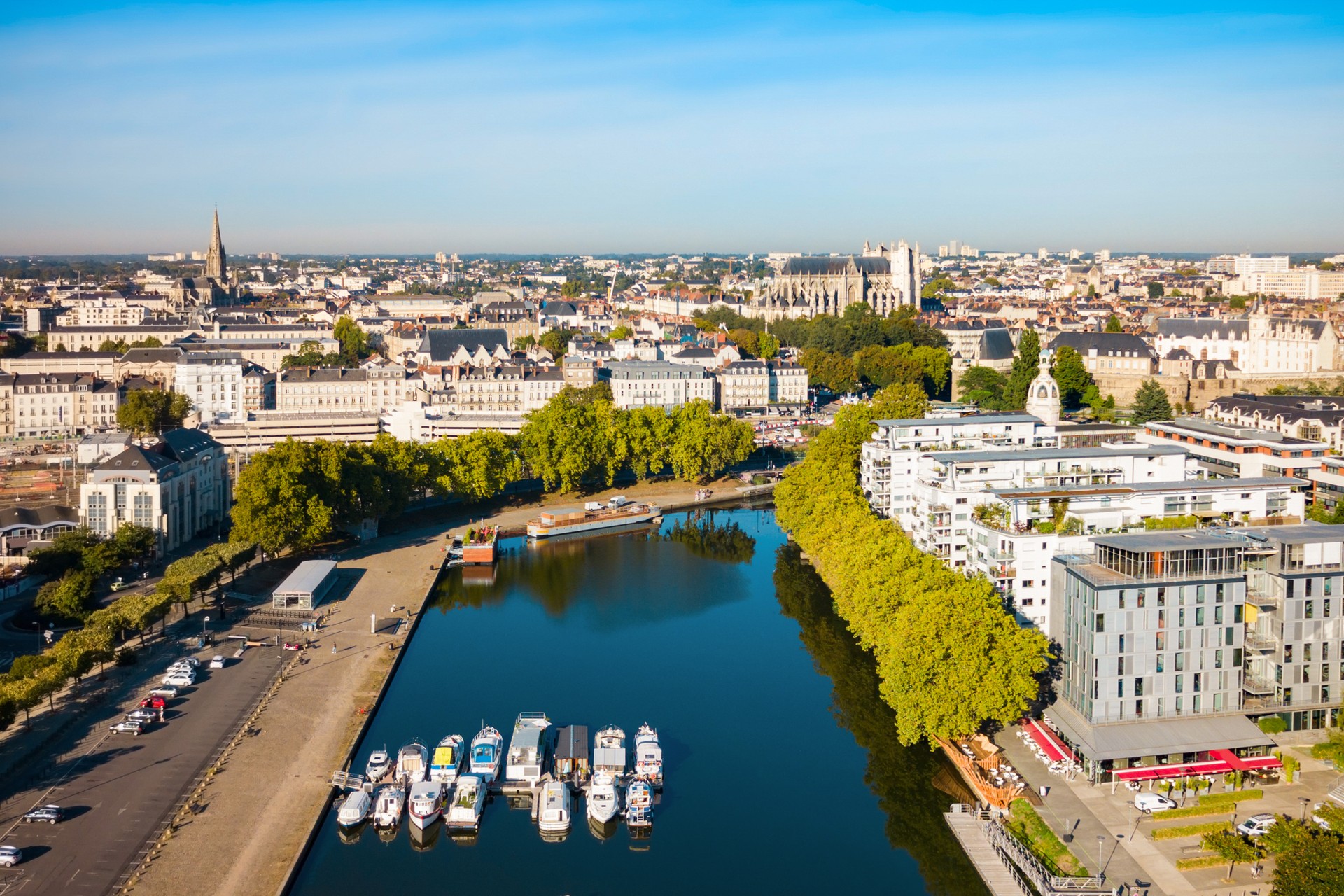 Boats on Erdre river, Nantes